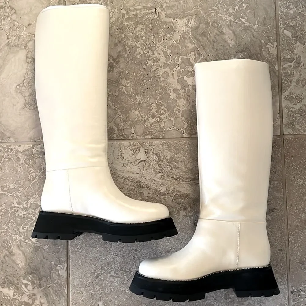 3.1 Phillip Lim Kate Tall Boots in White, New, Size 38.5